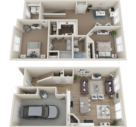 Floor plan for 2 beds, 2 baths, 1620 sqft
